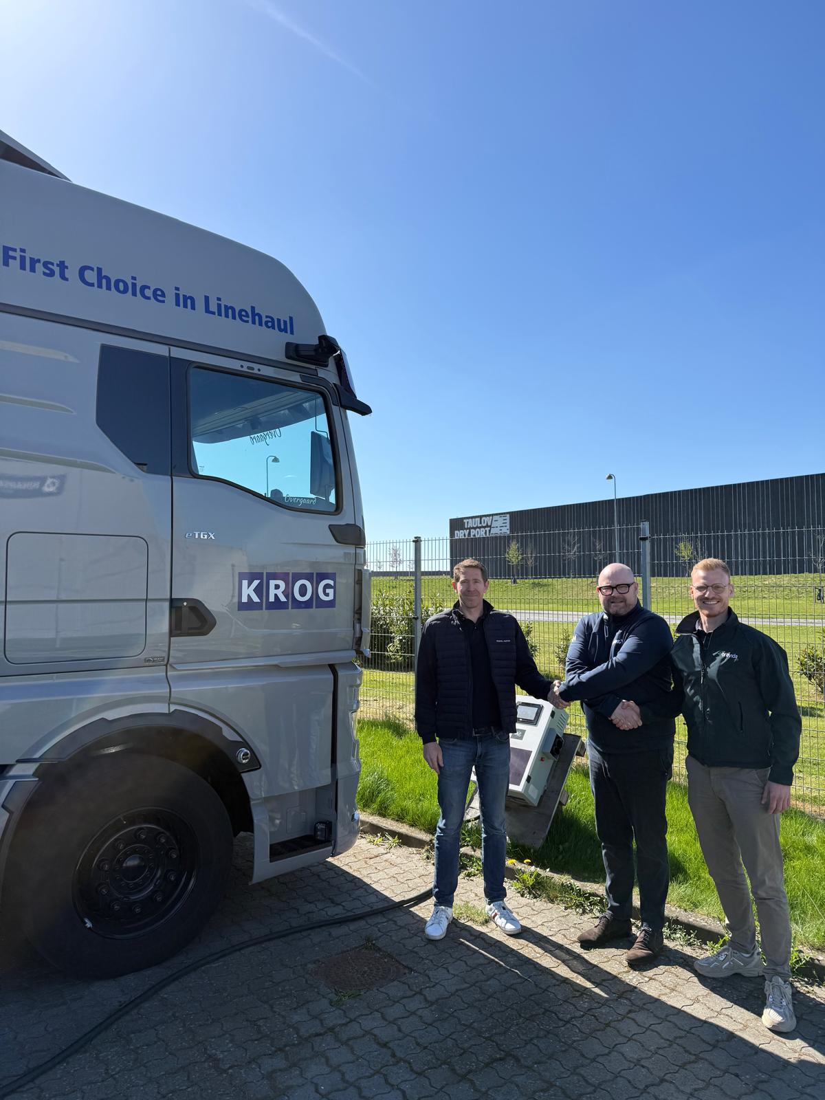 KROG Transport el-trækker ved Hessel Power lader